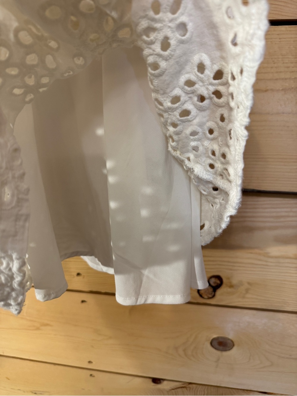 For Love & Lemons Women’s White Eyelet Puff Sleeve Mini Dress Size M Linen Blend - Picture 5 of 14